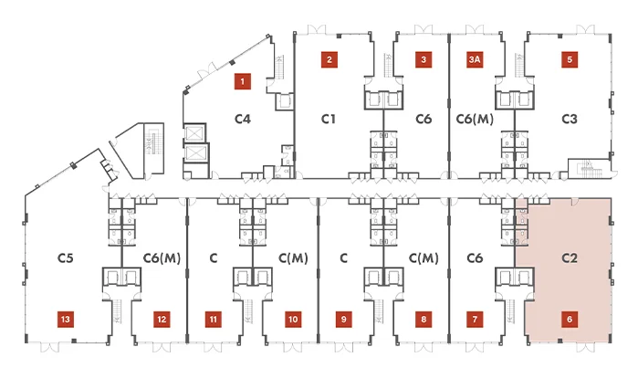 Block D key plan highlighting Type C2 units