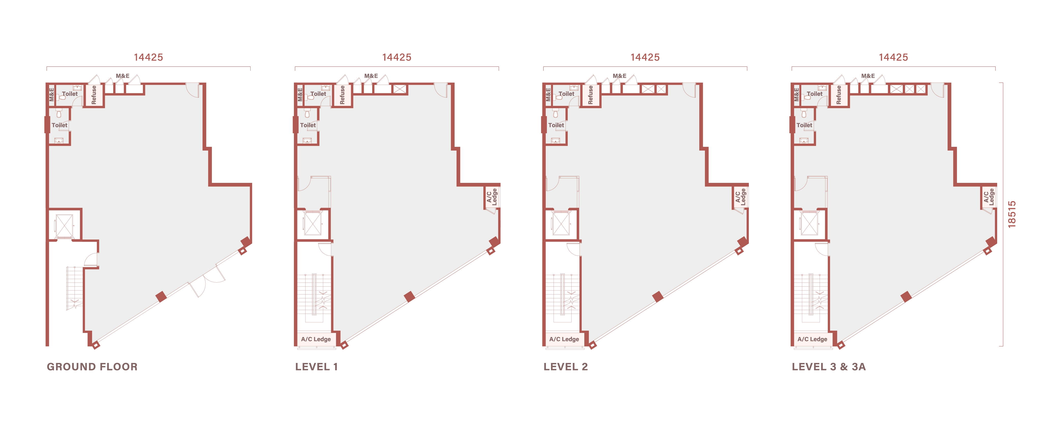 Floor plan of Type C4, 47 by 61 feet, 9,569 sq ft