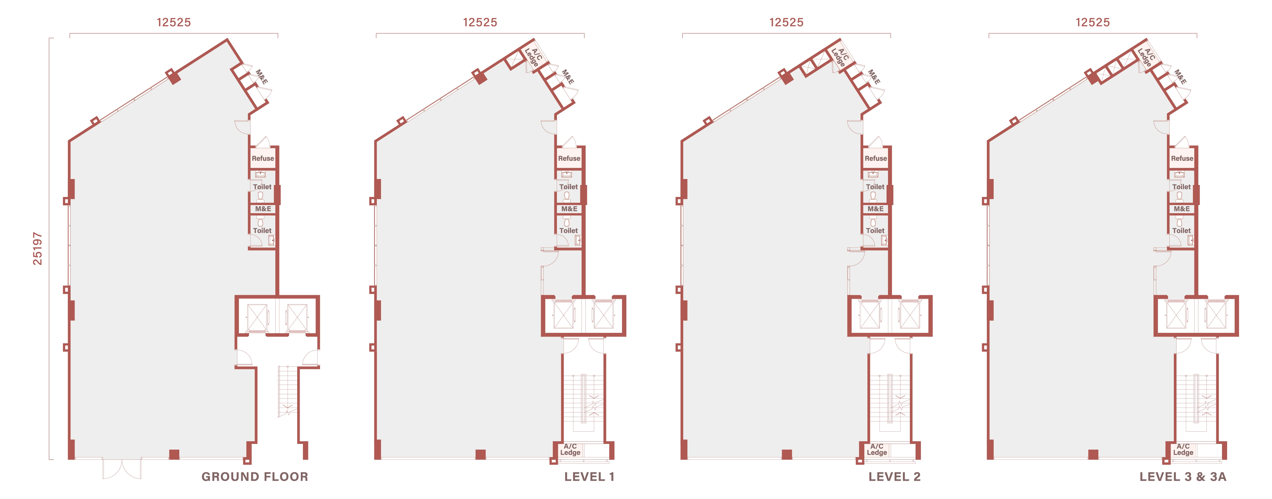 Floor plan of Type C5, 41 by 82 feet, 13,895 sq ft