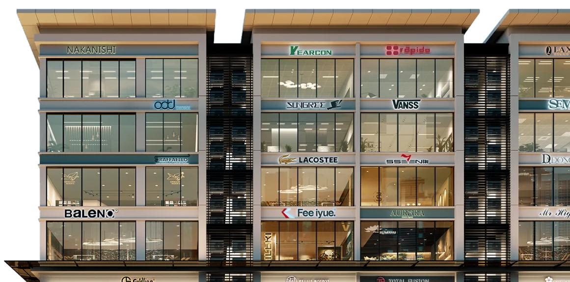 Artist's impression of a VOUG 5-storey shoppe block